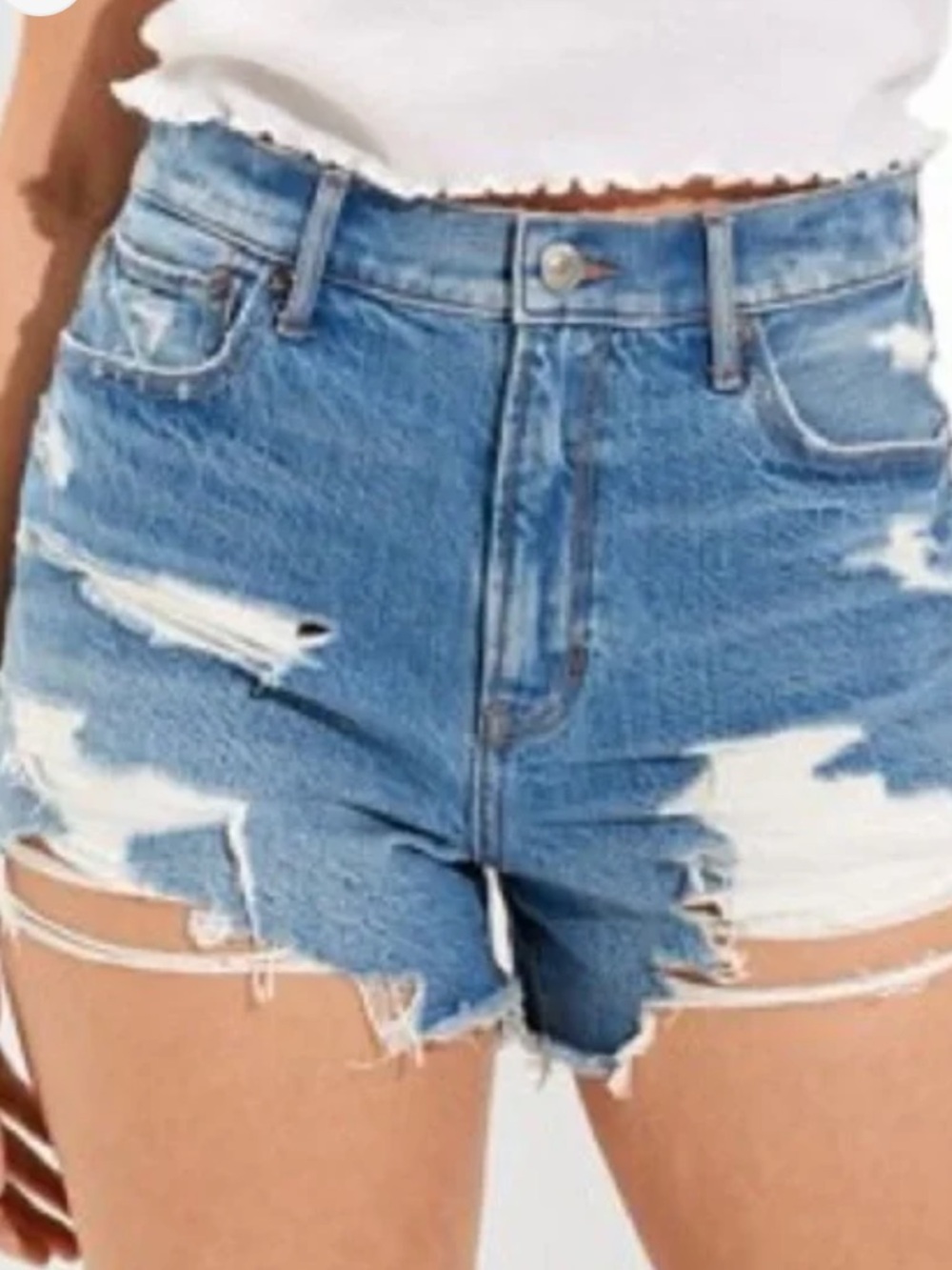 American Eagle Highest Rise 90s Boyfriend Destroyed Denim Jean Shorts 2
